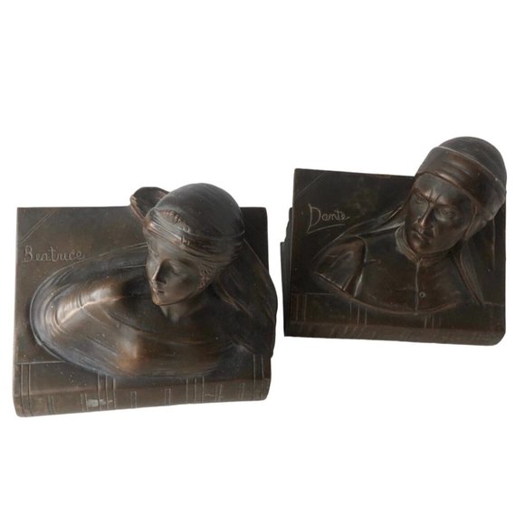 Jennings Brothers Dante & Beatrice Bronzed Bookends (A5004) - Picture 4 of 5